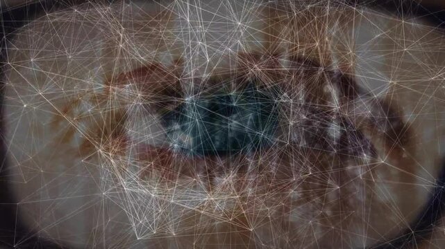 Animation of network of connections over eye