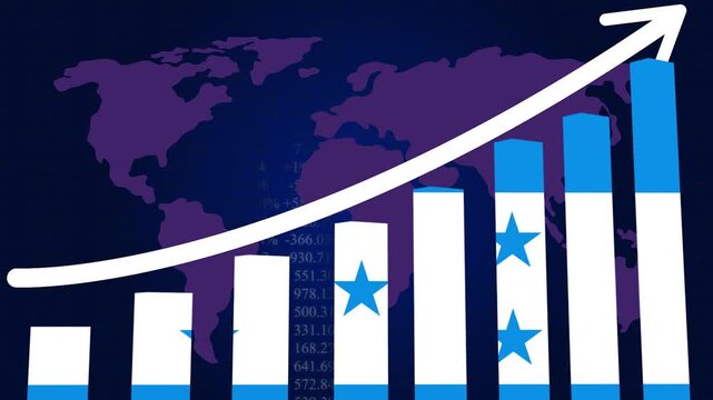 Honduras economic growth concept with rising bar chart and upward trend arrow