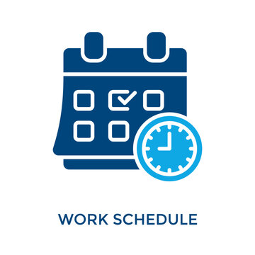 Work Schedule Icon Dual Tone Style. Vector Illustration For Graphic Design