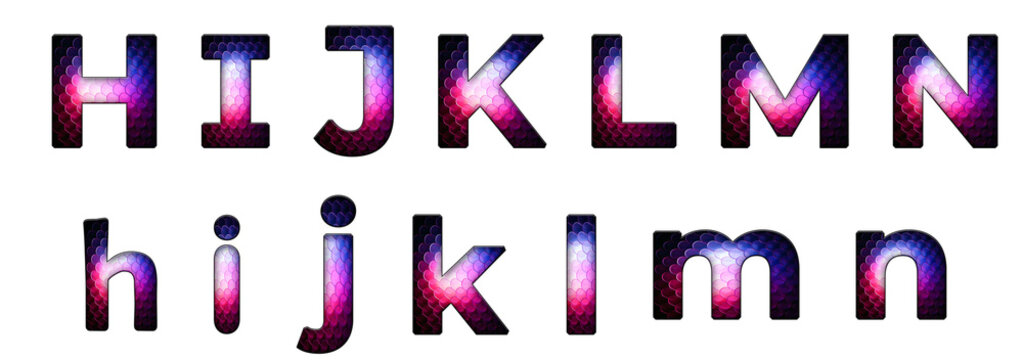 Cube Geometry Gradient Linux h, i, j, k, l, m, n word design text alphabet letter typography font design