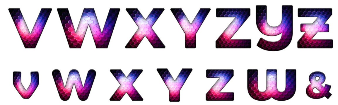 Cube Geometry Gradient Linux V, W, X, Y, Z word design text alphabet letter typography font design