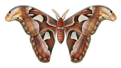 Magnificent Atlas moth known for its impressive size and beautiful wing patterns © dominica