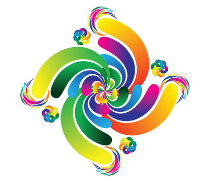 abstract artistic creative rainbow floral.eps