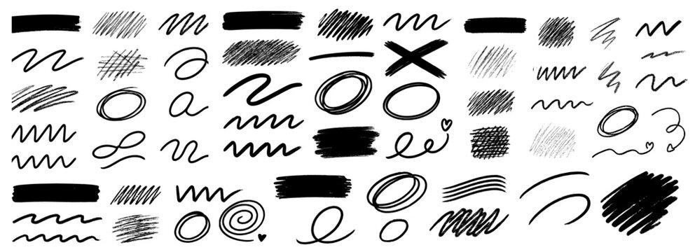 Hand Drawn Scribble Lines and Brush Strokes