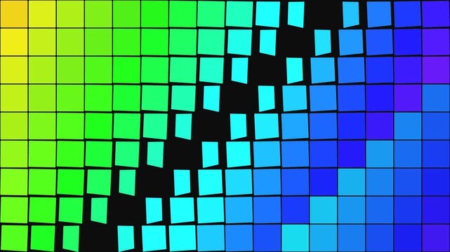 Abstract Mosaic Tiles Flipping Animation Colorful Geometric Motion Background