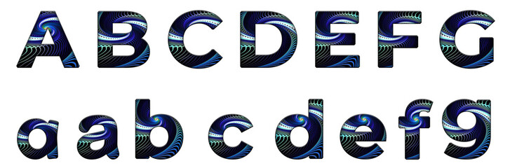 Swirl 3d fondo design a, b, c, d, e, f, g word design text alphabet letter typography font design © skopurbo