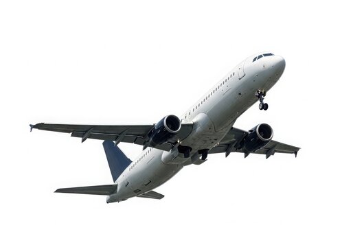 Airplane taking off or landing in the sky