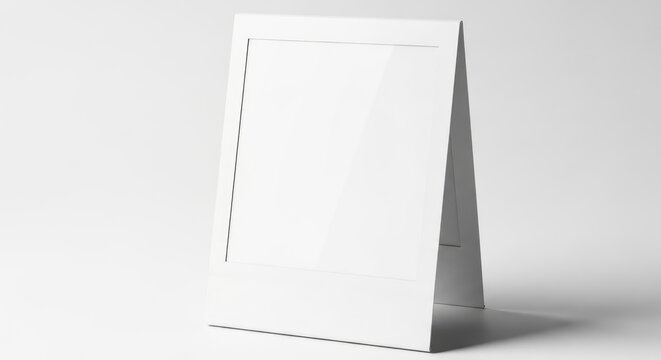 White standing frame mockup on plain background