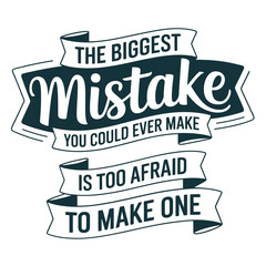 Fototapeta premium Motivational quote graphic featuring bold typography and ribbon banners