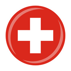 Fototapeta premium Switzerland national round circle flag emblem official icon