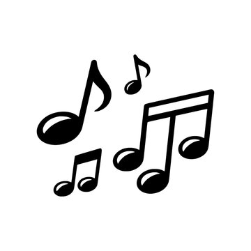 music notes on white background.