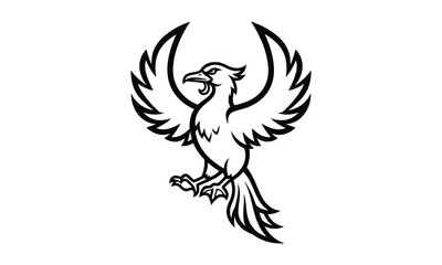 Fototapeta premium Majestic phoenix bird rising with wings spread in a powerful stance
