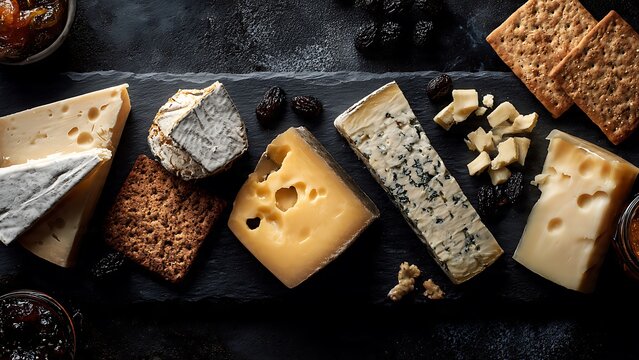 A gourmet selection of artisanal cheese joints, artfully arranged with a sharp knife and crackers for a delightful tasting experience