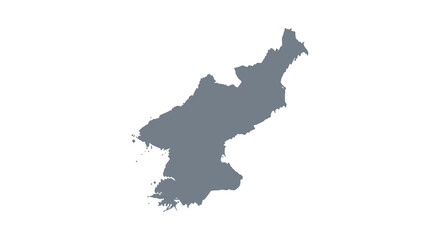 Obraz premium A dark blue silhouette depicts the geographical shape of north korea on white high quality professional