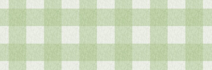 Seamless pattern of light sage green gingham with linen fabric texture. Ideal for home decor, textiles, and paper products. © Safarinaart