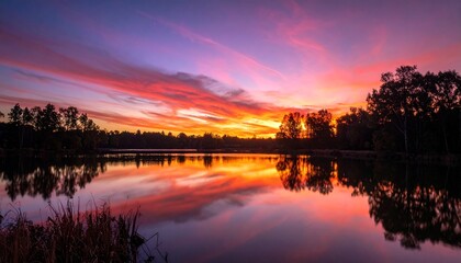 Fototapeta premium Sunset Reflection over Calm Water