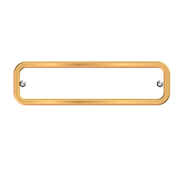 Luxury gold ornamental frame with scalloped shape, elegant decorative border isolated on white background vector SVG.