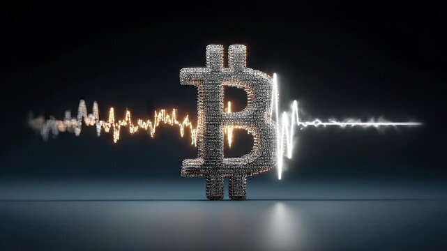 Bitcoin Signal Integrity Visualized Against Persistent Market Noise Through Dual Layered Data Behavior.