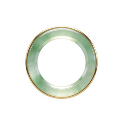 Green Jade Ring with Gold Trim
