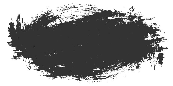 Abstract black ink splash and grunge splatter texture design element with a dirty paint spray border and liquid drip stain illustration