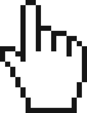Pixelated Hand Cursor Icon