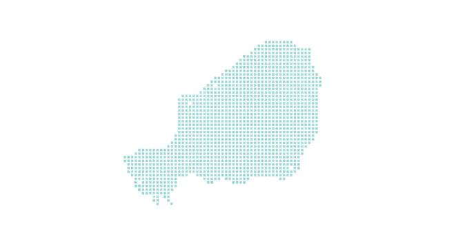 Abstract dotted representation of niger a landlocked west african nation s geographic shape high quality professional