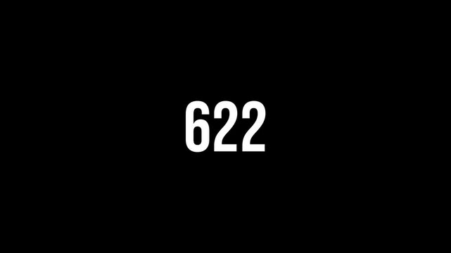 Smooth and high-quality number counter animation from 0 to 1000 in 4K resolution with transparent background and alpha channel. Ideal for data visualization, finance videos, statistics tracking
