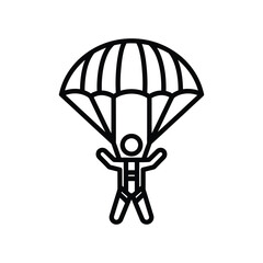 Fototapeta premium Skydiver Descent Freedom Vector Icon