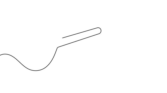 Pencil icon continuous one line drawing 4k animation video isolated on white background