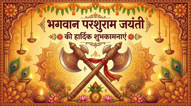 Vector illustration of Lord Parshuram Jayanti social media feed template