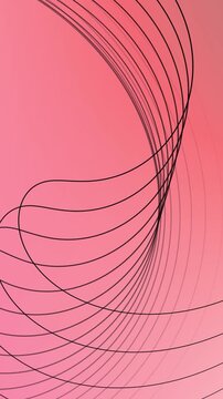 Abstract black color wavy curve lines background animation video.