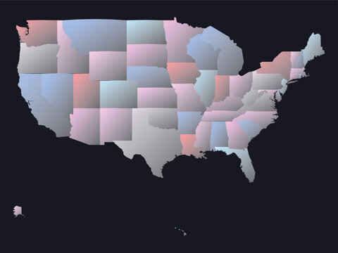 USA map gradient pastel states modern colorful United States illustration