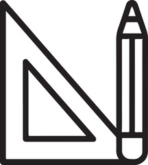 Fototapeta premium Pencil and triangle ruler tool vector icon