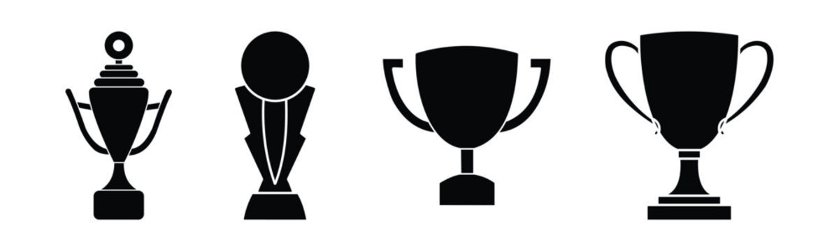 Trophy Cup Icon Set &ndash; Award, Achievement, Winner Victory Vector