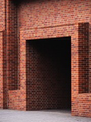 Brick building Industrial warehouse entrance Architecture details Geometric space