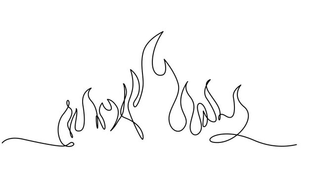 fire icon continuous one line drawing animation, Animated self drawing of  Continuous One Single Line Drawing of Fire, Minimalist Flame Art, Single continuous one line drawing Trending Flame Symbols