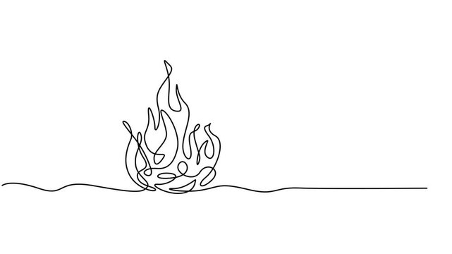 fire icon continuous one line drawing animation, Animated self drawing of  Continuous One Single Line Drawing of Fire, Minimalist Flame Art, Single continuous one line drawing Trending Flame Symbols