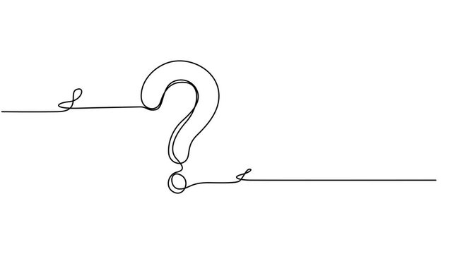 question mark continuous one line drawing animation, Question and exclamation mark continuous one line drawn animated video. Q and A symbol animation. Question mark one line art animation, hand drawn