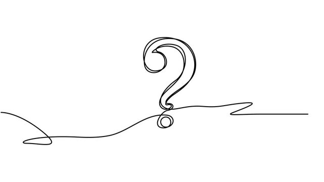 question mark continuous one line drawing animation, Question and exclamation mark continuous one line drawn animated video. Q and A symbol animation. Question mark one line art animation, hand drawn