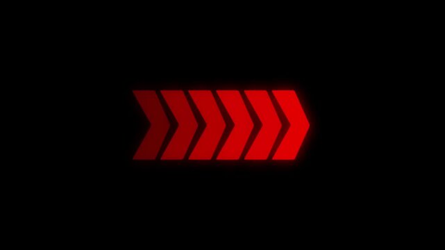 Red arrow icon concept. Glowing Abstract beautiful neon arrow icon animation.arrow icon 4k video animation .