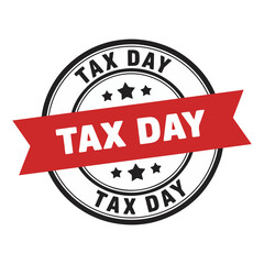 Fototapeta premium tax day round stamp label