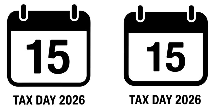 tax day 2026 calendar reminder icon