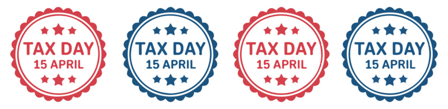 tax day badge ribbon stamp set