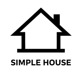 Fototapeta premium Simple house logo with roof and chimney