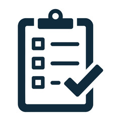 Fototapeta premium Vector of a clipboard with checklist and a checkmark indicating completion