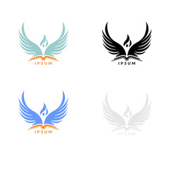 Logo wektorowe - książka, nauka, orzeł, zapał © lucja_lusilas.pl