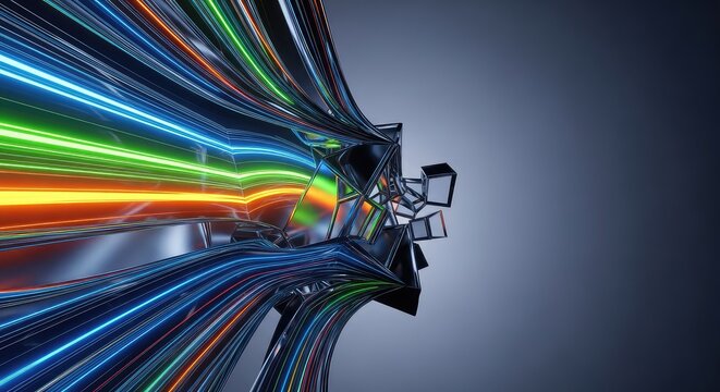 Abstract background showing distorted light streaks and warping geometry representing time travel or high velocity motion, future, futuristic, background