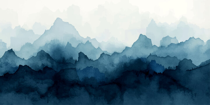 A breathtaking morning view of misty peaks and snow-covered Alps at dawn, where a forest valley lies tucked beneath a thick fog and glowing sunrise clouds