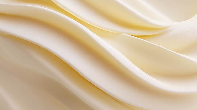 Macro texture of creamy vanilla swirls, smooth ivory butter or whipped cosmetic lotion background