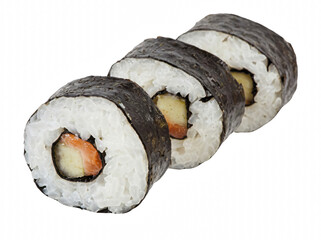 Fresh Salmon and Cucumber Maki Sushi Rolls © Shidul